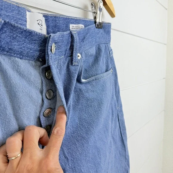 NEW RAILS The Getty Crop High Rise Wide Leg LIGHT INDIGO Patchwork Jean WOMEN 30